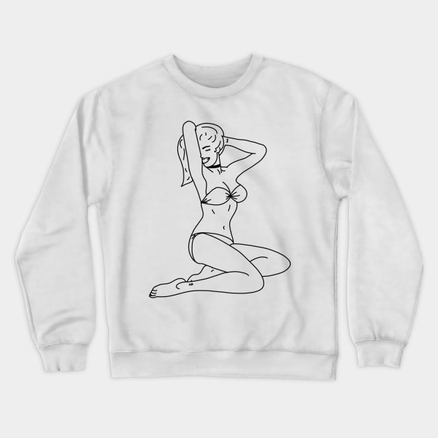 Pin Up Girl Crewneck Sweatshirt by GiggleFist